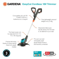 GARDENA EasyCut Cordless 18V Grass Trimmer 12 GARDENA EasyCut Cordless 18V Grass Trimmer -Garden Furniture Store 13524830 8114936346365854
