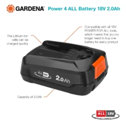 GARDENA Power 4 ALL Battery 18V 2.0Ah -Garden Furniture Store 13524833 2014936417433742