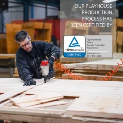 Country Living 7ft X 7ft Premium Sandon Double Storey Playhouse With Veranda Painted + Installation - Aurora Green -Garden Furniture Store 13554918 3594945374226170