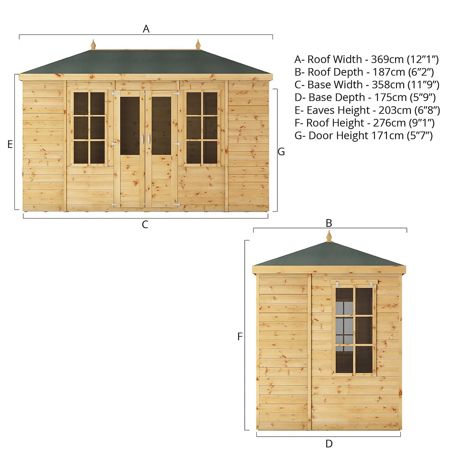Mercia 12ft X 6ft Premium Clover Summerhouse - Including Installation 7 Mercia 12ft X 6ft Premium Clover Summerhouse - Including Installation - Image 5