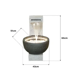 Stylish Fountain Solitary Pour Water Feature With LEDs -Garden Furniture Store 13846046 1294978880968719