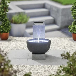 Stylish Fountain Solitary Pour Water Feature With LEDs -Garden Furniture Store 13846046 4544962028419153
