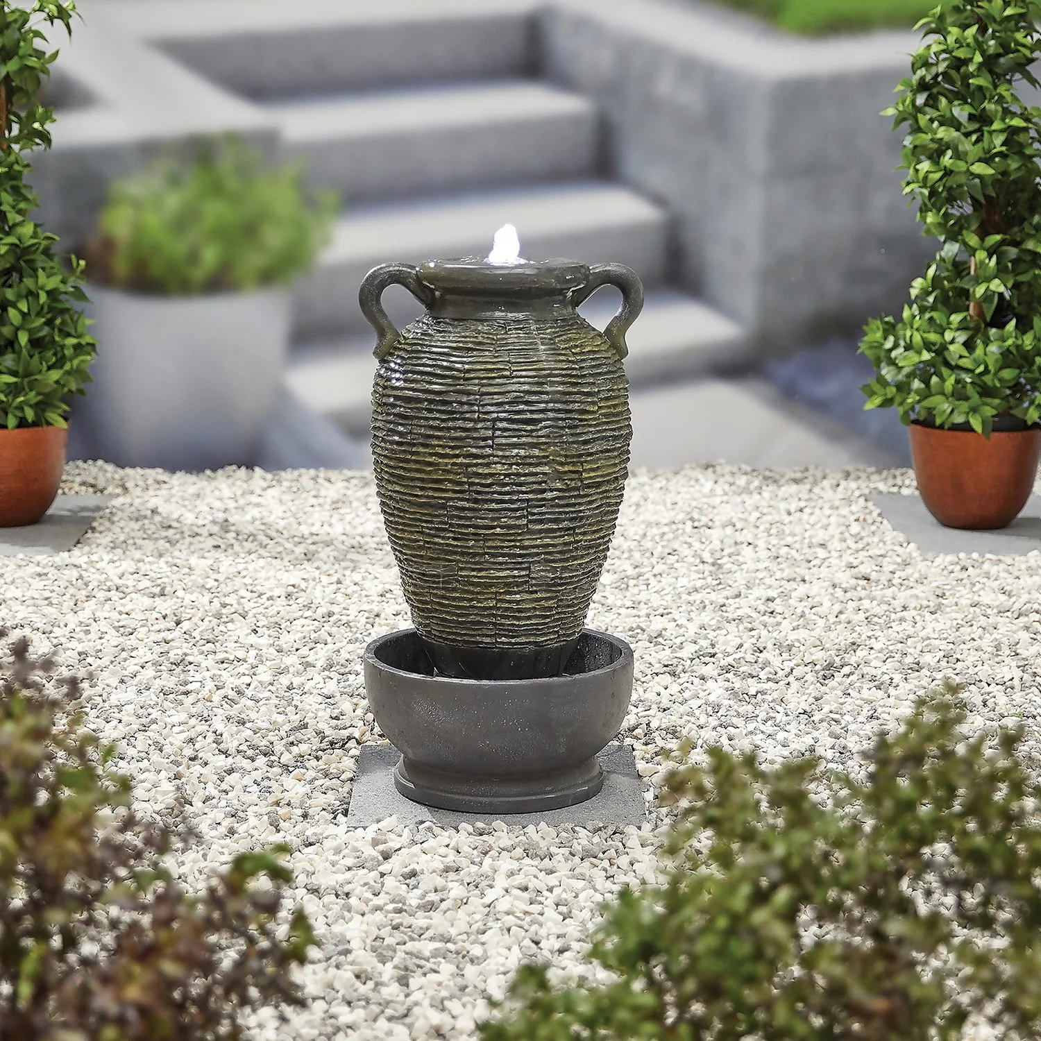 Stylish Fountain Rippling Vase Water Feature With LEDs 5 Stylish Fountain Rippling Vase Water Feature With LEDs - Image 3