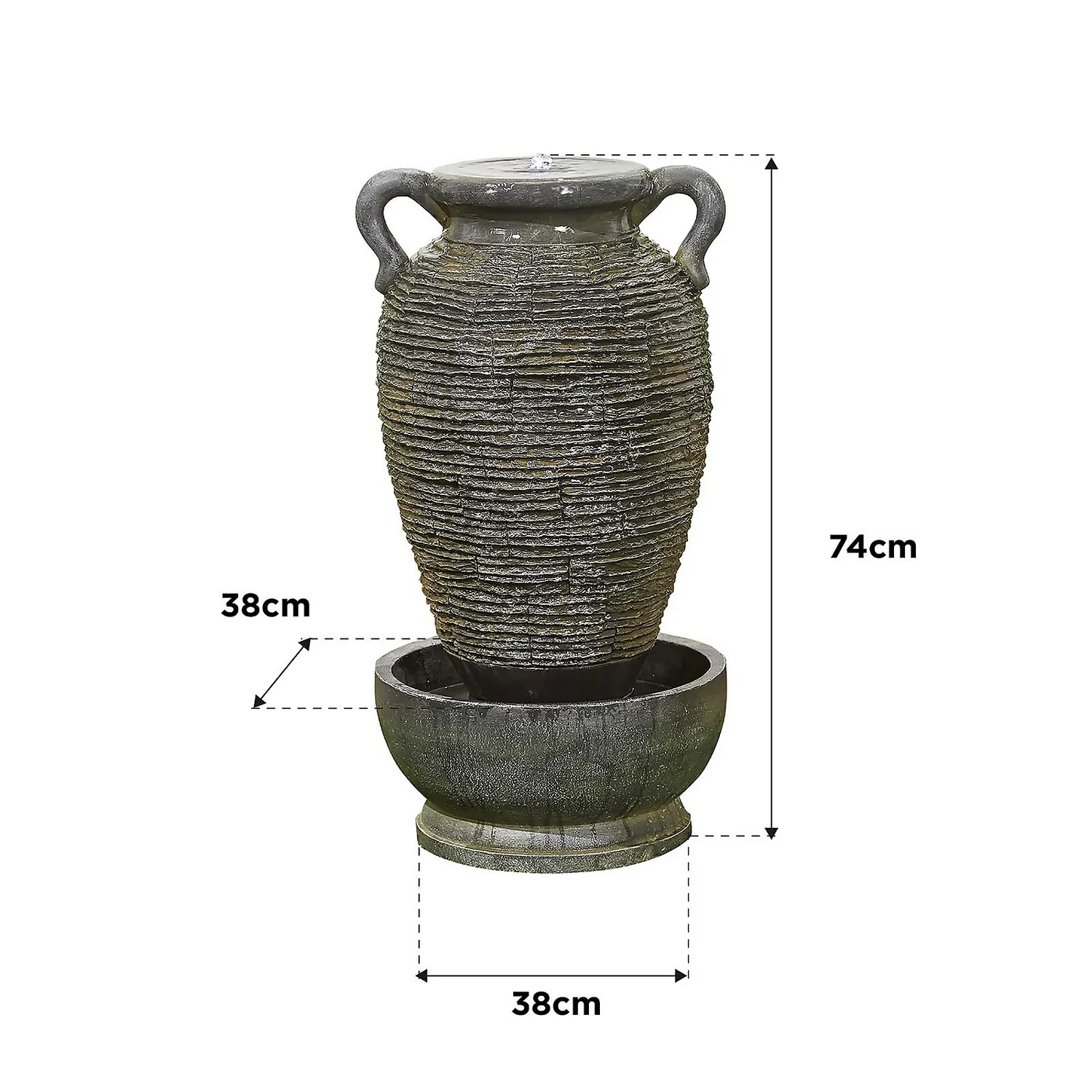 Stylish Fountain Rippling Vase Water Feature With LEDs 6 Stylish Fountain Rippling Vase Water Feature With LEDs - Image 4