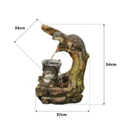 Stylish Fountain Otters Element Water Feature With LEDs -Garden Furniture Store 13846070 1334978880968539