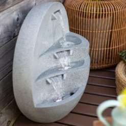 Stylish Fountain Kyoto Falls Garden Water Feature With LEDs -Garden Furniture Store 13947170 1125005844954733