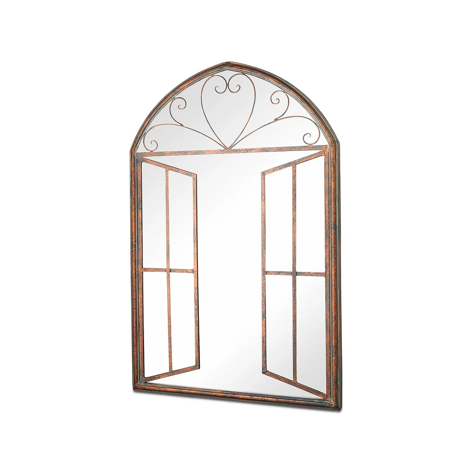 MirrorOutlet Metal Arched Decorative Window Effect Garden Mirror - 92x61cm 3 MirrorOutlet Metal Arched Decorative Window Effect Garden Mirror - 92x61cm