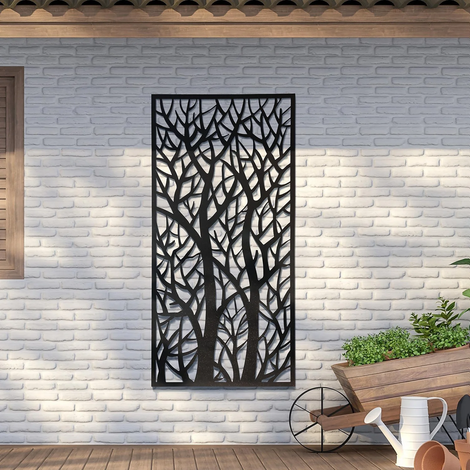Amarelle Extra Large Metal Tree Design Decorative Garden Screen - 180 X 90cm 3 Amarelle Extra Large Metal Tree Design Decorative Garden Screen - 180 X 90cm
