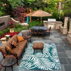 Homebase Outdoor Rug - Teal 120x180cm -Garden Furniture Store 13953333 1274989199482873