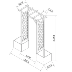 Homebase Wooden Garden Arched Trellis With Planters -Garden Furniture Store 13967032 2065060441143863