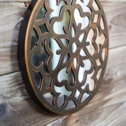 Round Laser Cut Outdoor Mirror 35cm - Bronze -Garden Furniture Store 13981008 1435005835489778