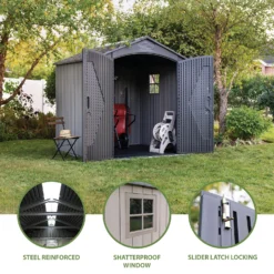Lifetime 7x7ft Outdoor Storage Shed - Rough-Cut Grey 15 Lifetime 7x7ft Outdoor Storage Shed - Rough-Cut Grey -Garden Furniture Store 13997403 2055000054879100