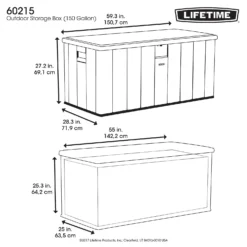 LIFETIME 568L Outdoor Storage Deck Box - Rough-Cut Brown -Garden Furniture Store 13997406 1424999835348871