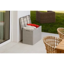Toomax Garden Storage Box 160L - Warm Grey -Garden Furniture Store 13997480 1485004537275055