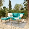 Omari Metal Garden Corner Sofa Set - Teal & Gold -Garden Furniture Store 14005699 1385022704342400