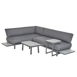 Heba Grey Metal Garden Corner Sofa Set -Garden Furniture Store 14005702 1465022704651529