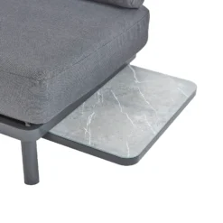 Heba Grey Metal Garden Corner Sofa Set -Garden Furniture Store 14005702 2075022704696343