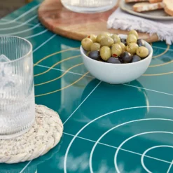 Omari Metal Garden Sofa Set - Teal & Gold -Garden Furniture Store 14005703 1275022638104623