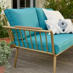 Omari Metal Garden Sofa Set - Teal & Gold -Garden Furniture Store 14005703 3075022638036340