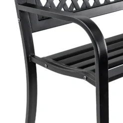 Black Steel Garden Bench -Garden Furniture Store 14005779 5405018249740746