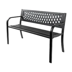 Black Steel Garden Bench -Garden Furniture Store 14005779 7435018249610474