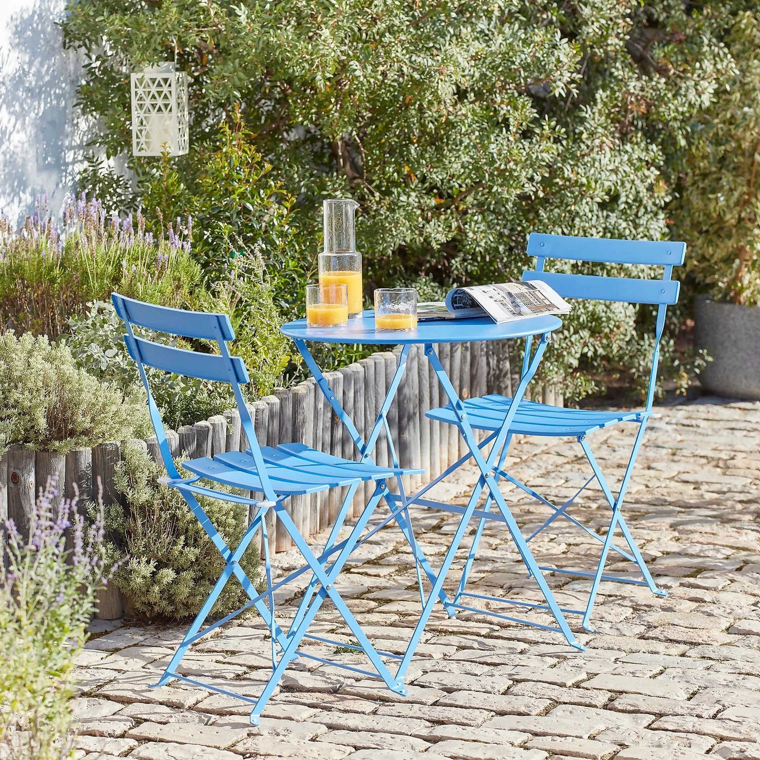 Millie Metal Bistro Set - Blue 3 Millie Metal Bistro Set - Blue