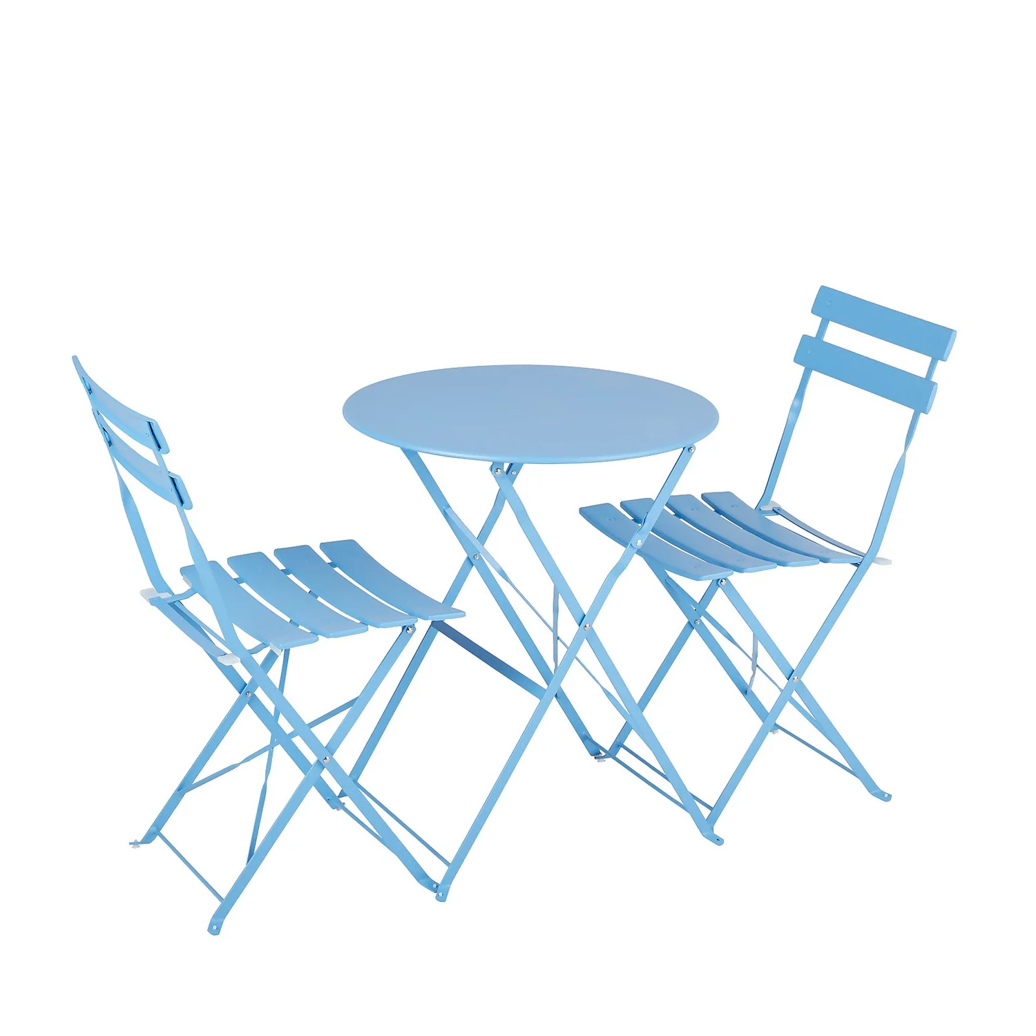 Millie Metal Bistro Set - Blue 4 Millie Metal Bistro Set - Blue - Image 2