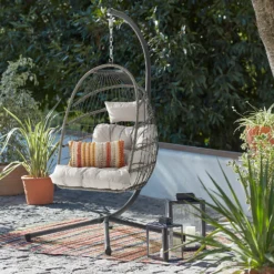 Grey Single Garden Hanging Chair -Garden Furniture Store 14005785 1595032481802891