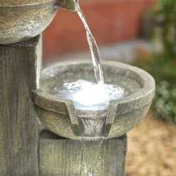 Stylish Fountain Ash Columns Water Feature With LEDs -Garden Furniture Store 14519359 2355047822573173