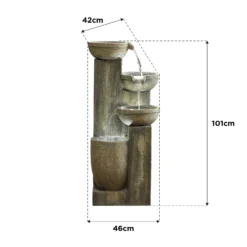 Stylish Fountain Ash Columns Water Feature With LEDs -Garden Furniture Store 14519359 5615047822695786