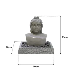 Stylish Fountain Lotus Buddha Water Feature With LEDs -Garden Furniture Store 14519362 9825047822642530