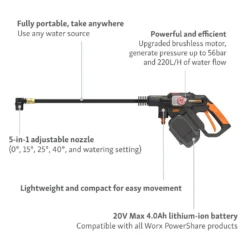Worx Nitro Brushless Hydroshot Cordless Pressure Washer 12 Worx Nitro Brushless Hydroshot Cordless Pressure Washer -Garden Furniture Store 14537894 6565044395731637