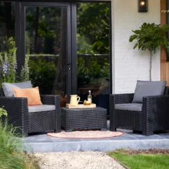 Keter California 2 Seater Outdoor Balcony Garden Furniture Set - Graphite With Grey Cushions 17 Keter California 2 Seater Outdoor Balcony Garden Furniture Set - Graphite With Grey Cushions -Garden Furniture Store 14539588 1355041802454156