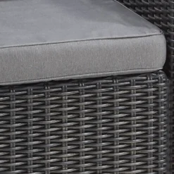 Keter California 2 Seater Outdoor Balcony Deluxe Garden Furniture Set - Graphite With Grey Cushions -Garden Furniture Store 14539592 2095041802288703