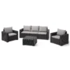 Keter California 5 Seater Outdoor Garden Furniture Sofa And Lounge Set - Graphite With Grey Cushions -Garden Furniture Store 14539594 1315041802122788