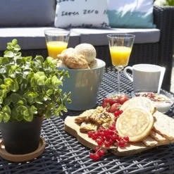 Keter California 5 Seater Outdoor Garden Furniture Sofa And Lounge Set - Graphite With Grey Cushions -Garden Furniture Store 14539594 1645041802399352