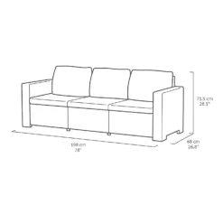 Keter California 5 Seater Outdoor Garden Furniture Lounge Set - Graphite With Grey Cushions -Garden Furniture Store 14539595 3705047218332274