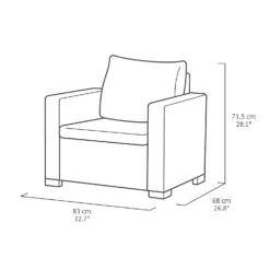 Keter California 4 Seater Outdoor Garden Furniture Chaise Lounge Set - Graphite With Grey Cushions -Garden Furniture Store 14539596 1785041801915368